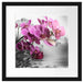Orchideenblüten über Wasser Passepartout Quadratisch 40x40