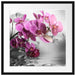 Orchideenblüten über Wasser Passepartout Quadratisch 55x55