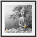 Buddha mit Monoi Blüte in der Hand Passepartout Quadratisch 55x55