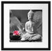 Buddha mit Seerose Passepartout Quadratisch 40x40