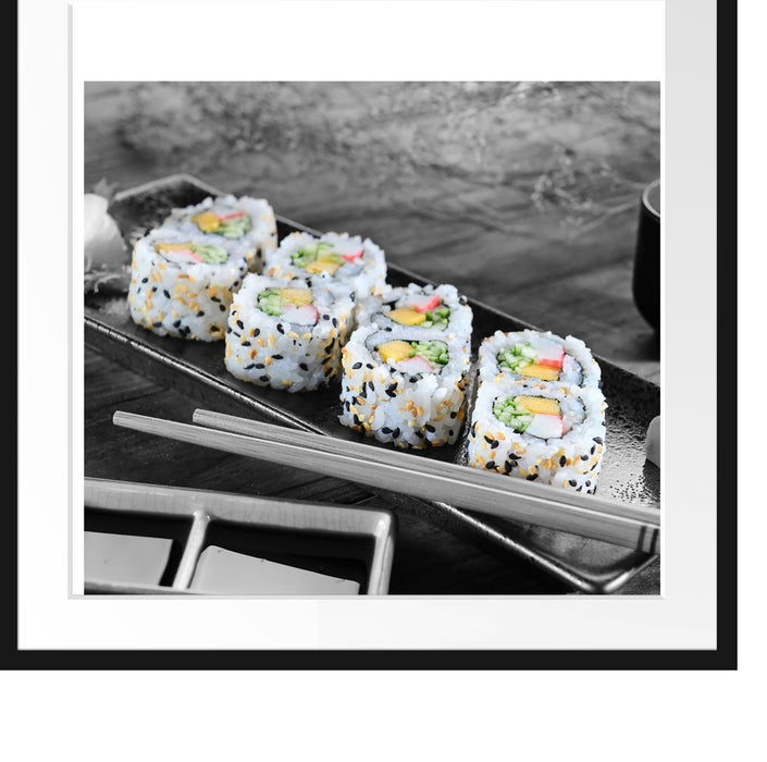 Inside Out Sushi Rollen Passepartout Quadratisch 70x70