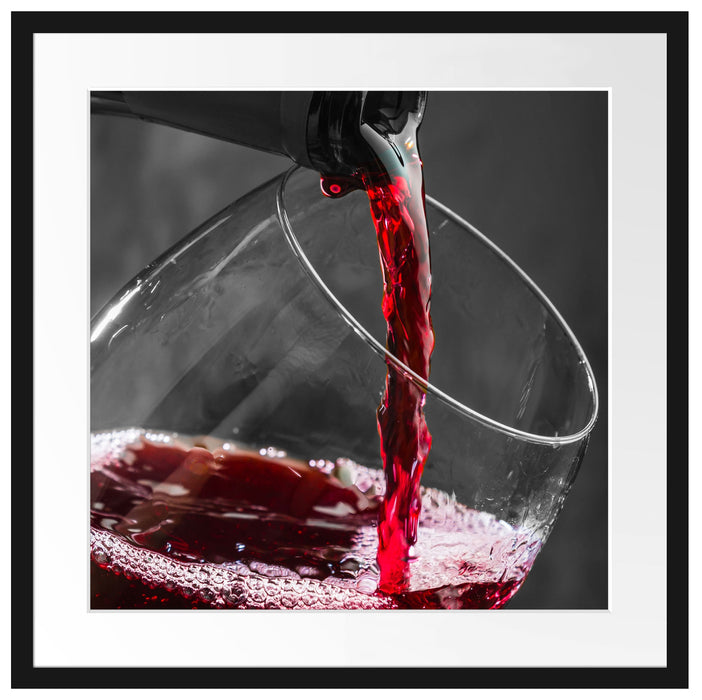 köstlicher Rotwein Passepartout Quadratisch 55x55