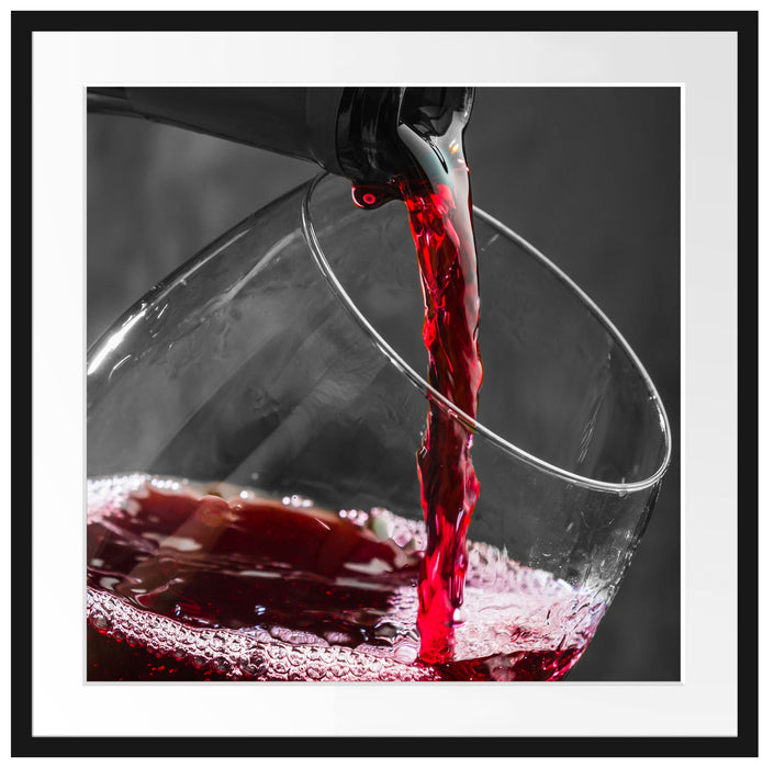köstlicher Rotwein Passepartout Quadratisch 70x70