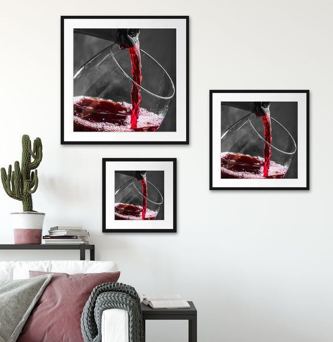 köstlicher Rotwein Quadratisch Passepartout Wohnzimmer