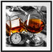 Man Things mit Whiskey und Uhr Passepartout Quadratisch 70x70
