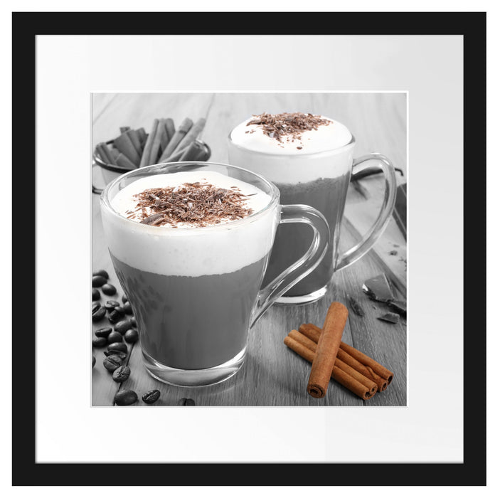 heiße Schokolade und Kaffee Passepartout Quadratisch 40x40