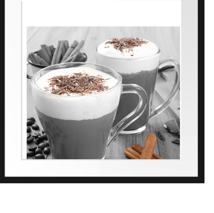 heiße Schokolade und Kaffee Passepartout Quadratisch 55x55