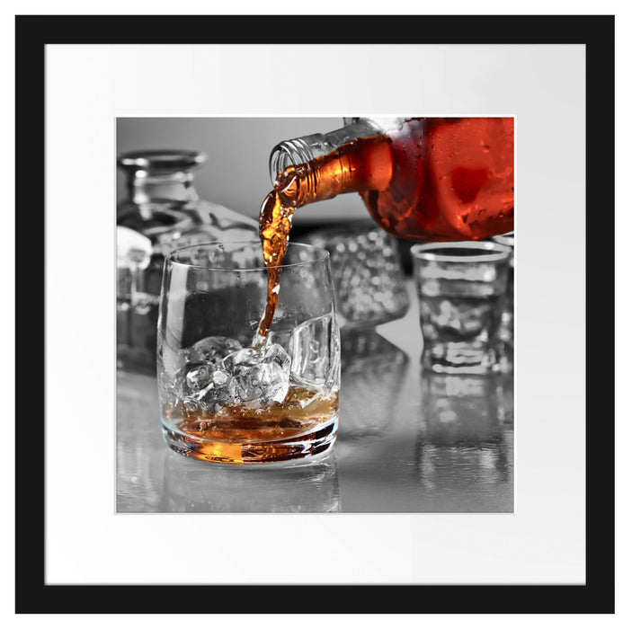 Whiskey im Whiskeyglas Passepartout Quadratisch 40x40