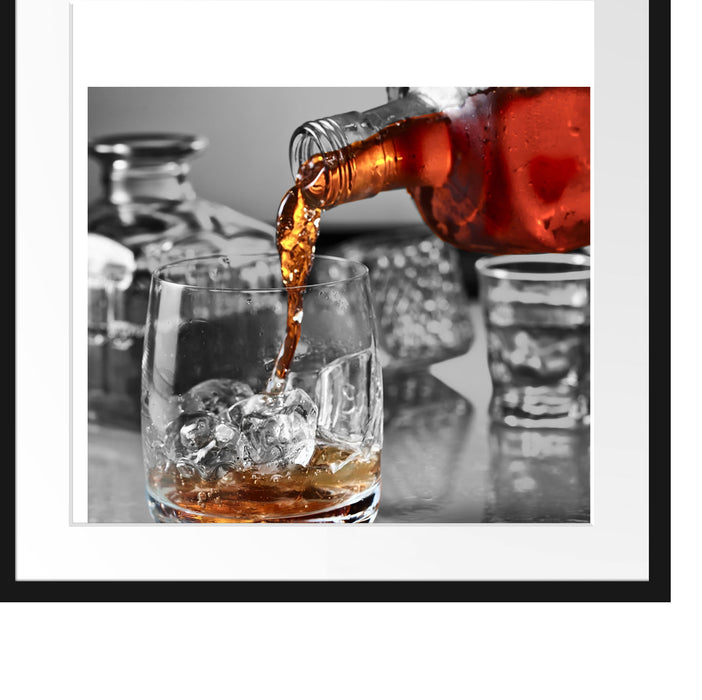 Whiskey im Whiskeyglas Passepartout Quadratisch 55x55