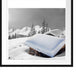 Berghütten in den Alpen Passepartout Quadratisch 70x70
