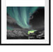 Polarlichter über Bergen Passepartout Quadratisch 55x55