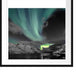 Polarlichter über Bergen Passepartout Quadratisch 70x70