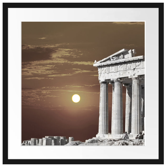 schöner Tempel der Athene Passepartout Quadratisch 55x55