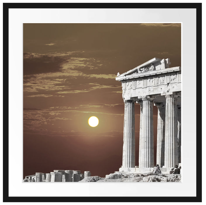 schöner Tempel der Athene Passepartout Quadratisch 70x70