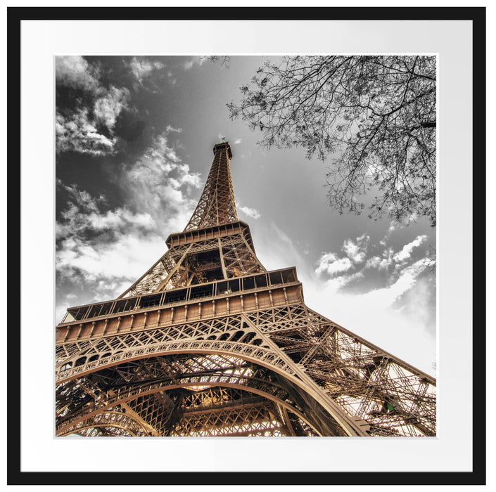 schöner Eifelturm Passepartout Quadratisch 70x70