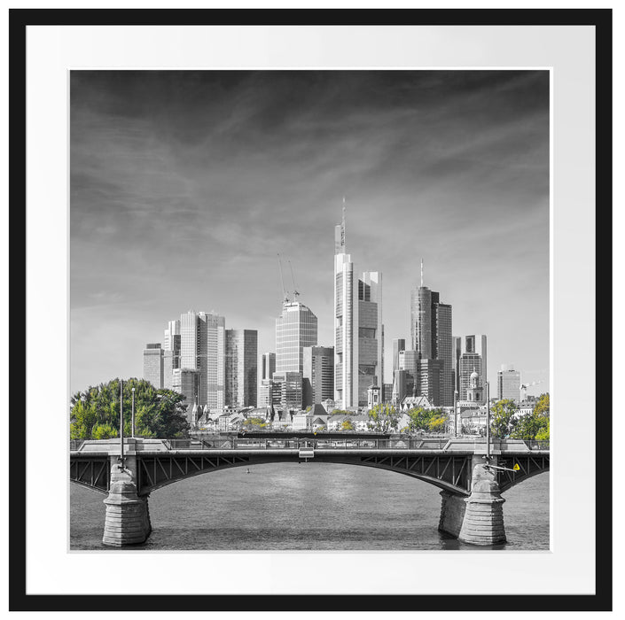 Skyline von Frankfurt am Main Passepartout Quadratisch 70x70