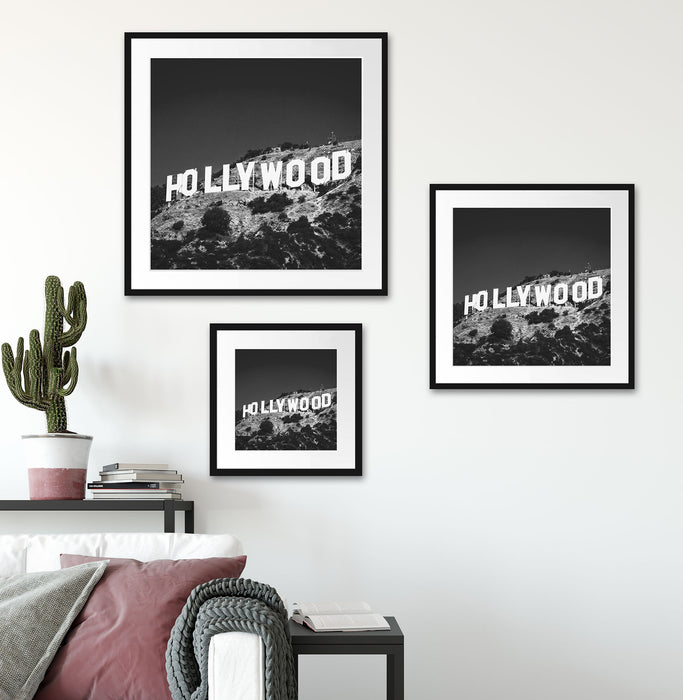Wahrzeichen von Hollywood Quadratisch Passepartout Wohnzimmer