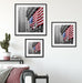 amerikanische Flagge Quadratisch Passepartout Wohnzimmer