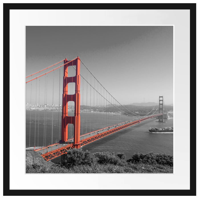 eindrucksvolle Golden Gate Bridge Passepartout Quadratisch 55x55