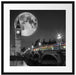 Big Ben mit Mond London Passepartout Quadratisch 55x55