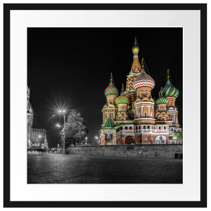 Basilius Kathedrale in Moskau Passepartout Quadratisch 55x55