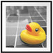 Quietsche Ente im Wasser Passepartout Quadratisch 70x70