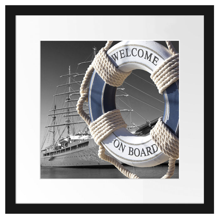 Rettungsring im Hafen Passepartout Quadratisch 40x40