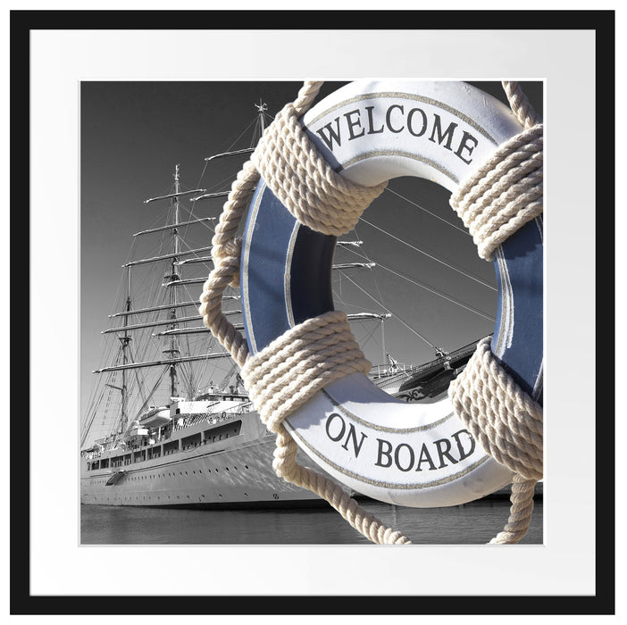 Rettungsring im Hafen Passepartout Quadratisch 55x55