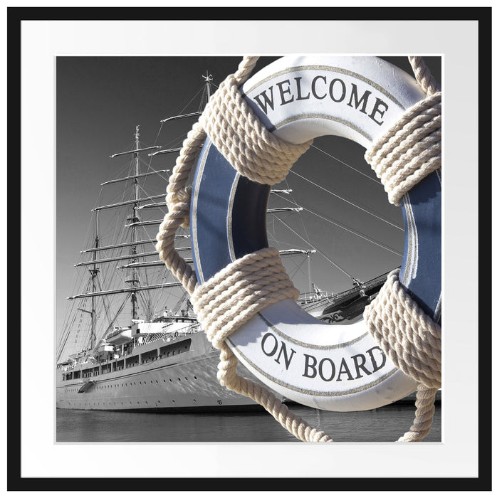 Rettungsring im Hafen Passepartout Quadratisch 70x70