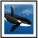 schöner Orca im Meer Passepartout Quadratisch 70x70