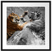 prachtvolle Tiger kämpfen Passepartout Quadratisch 55x55