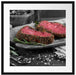 Saftiges Steak Zubereitung Passepartout Quadratisch 55x55