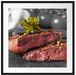 Leckeres Pfeffer Steak Medium Passepartout Quadratisch 70x70