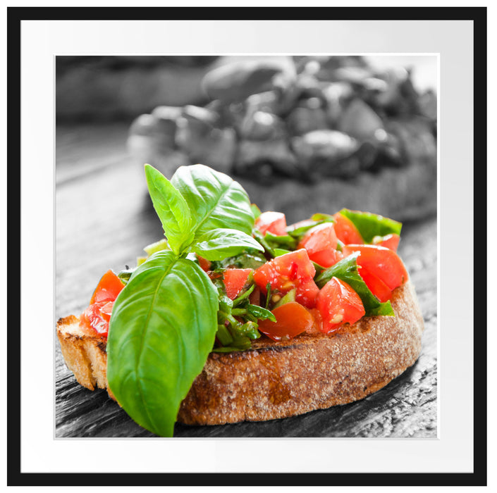 Leckere Tomaten Bruchetta Passepartout Quadratisch 70x70