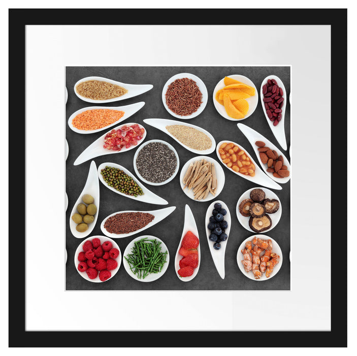 Früchte und Hülsenfrüchte Passepartout Quadratisch 40x40