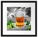 Frisches Bier mit Schaumkrone Passepartout Quadratisch 40x40