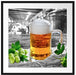 Frisches Bier mit Schaumkrone Passepartout Quadratisch 70x70