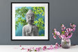 Buddha auf Steinen mit Monoi Blüte Quadratisch Passepartout Dekovorschlag