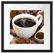 Edler Kaffee und Kaffeebohnen Passepartout Quadratisch 40x40