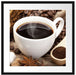 Edler Kaffee und Kaffeebohnen Passepartout Quadratisch 55x55