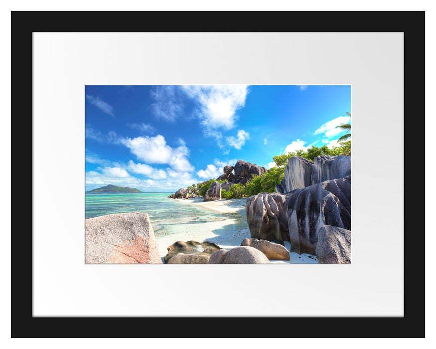 Seychellen Strand Passepartout 38x30