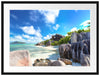 Seychellen Strand Passepartout 80x60