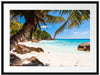 Palmenstrand Seychellen Passepartout 80x60