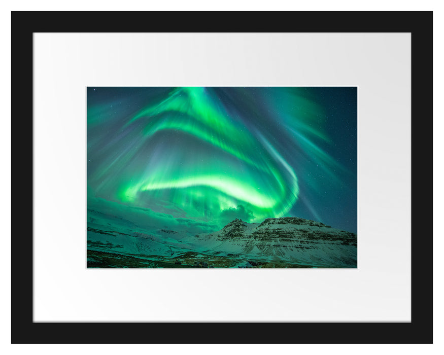 Nordlichter über Island Passepartout 38x30