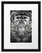 Tiger mit hellbraunen Augen Kunst Passepartout 38x30