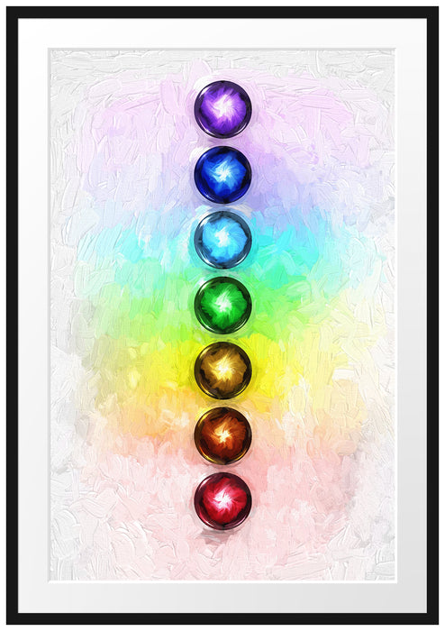 Pixxprint Chakra des Körpers, im Galerie-Passepartout Bilderrahmen