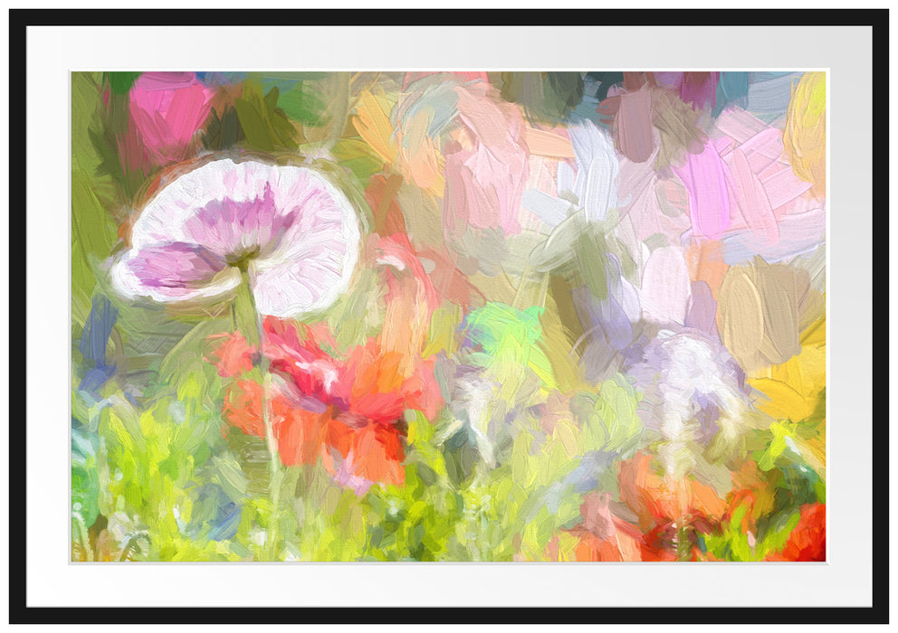 Pixxprint Kalifornischer Mohn im Frühling, im Galerie-Passepartout Bilderrahmen