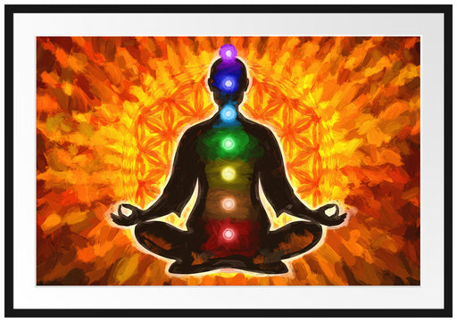 Meditation mit den 7 Chakren Kunst Passepartout 100x70