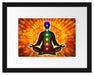 Meditation mit den 7 Chakren Kunst Passepartout 38x30