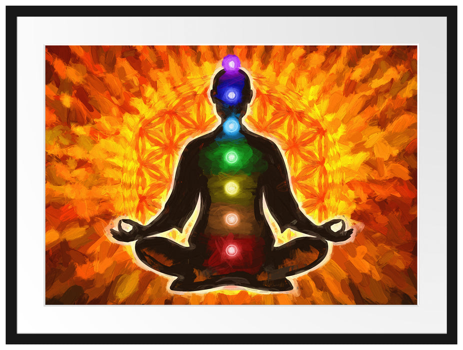 Meditation mit den 7 Chakren Kunst Passepartout 80x60